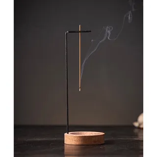 Minimalist Agarwood Incense Holder – Wooden Base &amp; Metal Stand | Elegant High Design